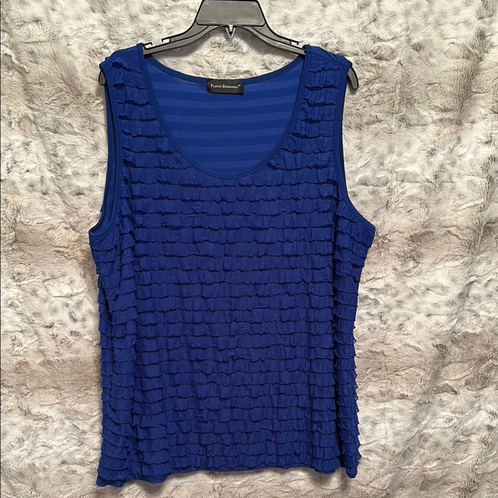 Travel Elements Blue Layering Tank Top 1X XL